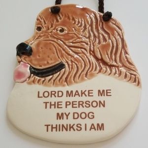 Smokey Mountain Pottery Wall Plaque 1994 Happy Dog